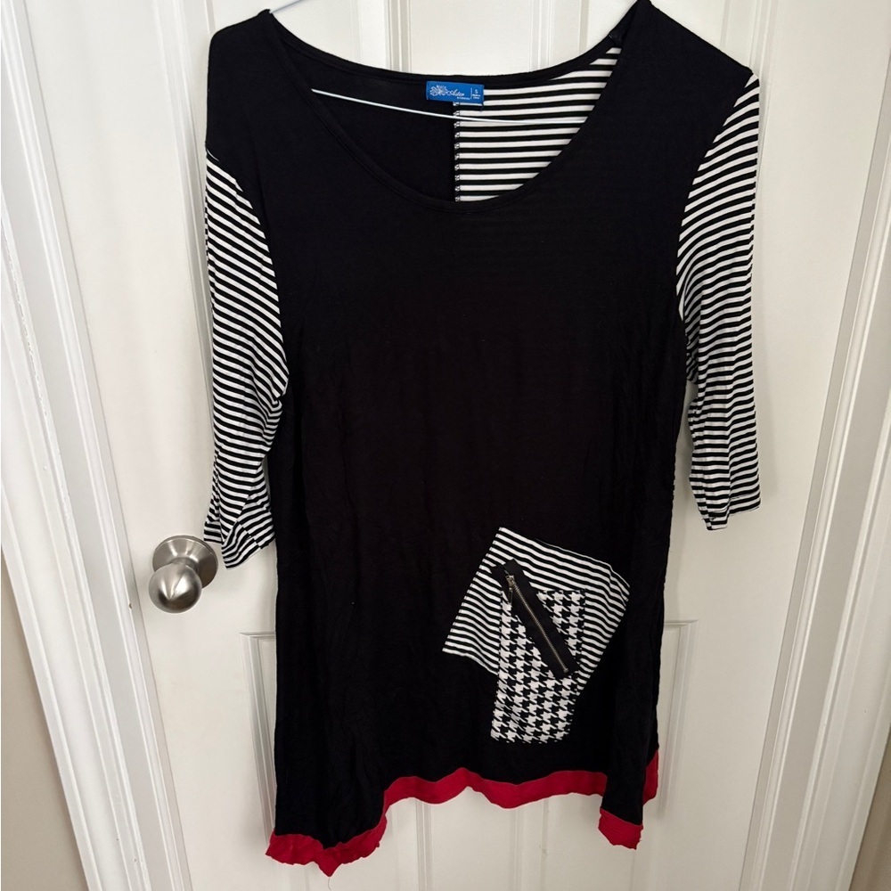 BUNDLE (4) Artsy Eccentric Art Teacher 3/4 sleeve asymmetrical Tunics Medium - Picture 11 of 16